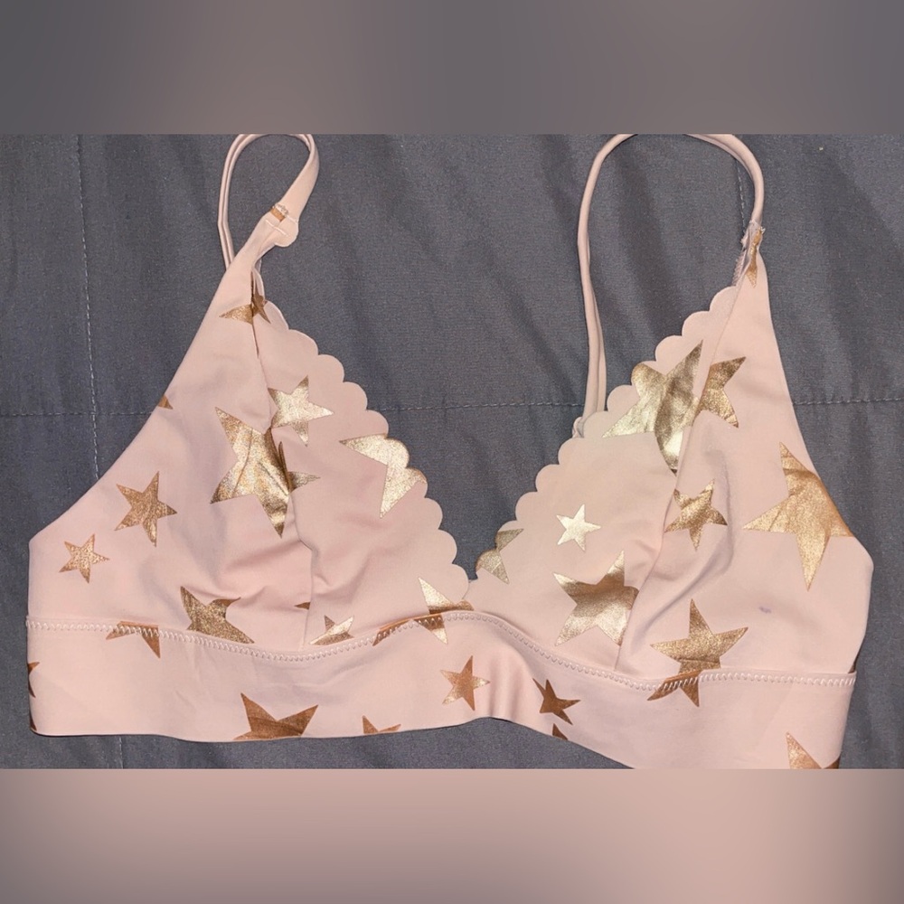 PINK Victoria's Secret Blush Bralette with Gold Stars
